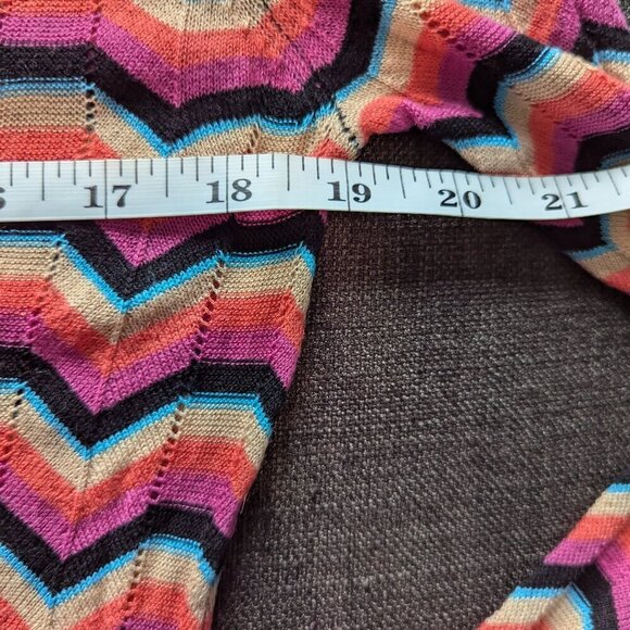 SI-IAE Silk Cashmere Chevron Cardigan | Designer Rainbow Knit - Picture 8 of 12